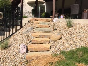 Stone slab stairs built by Natural Image Property Services